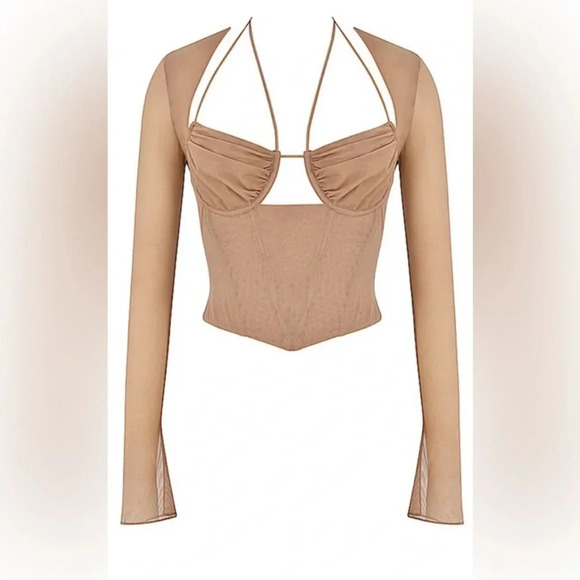 Mistress Rocks | House of CB Sweet corset top Women’s size L + 14/16 tie sheer - Picture 1 of 14